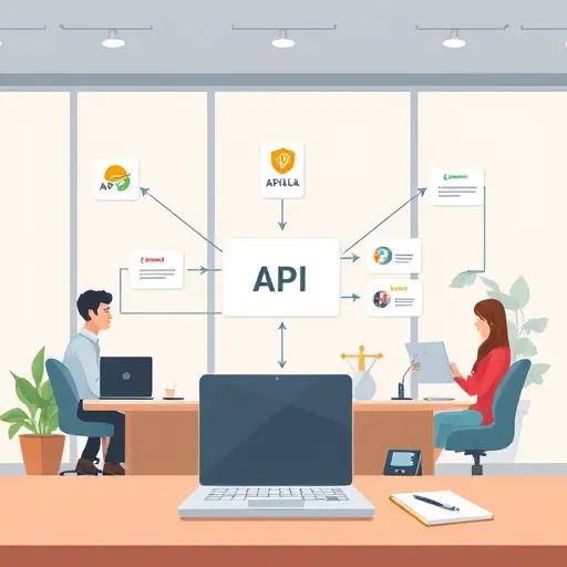animated diagram of API integration workflow:/