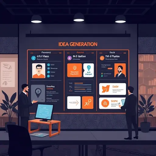 animated idea generation board for a podcast, AI assistant suggesting episode topics, dark theme UI with #94d3a2