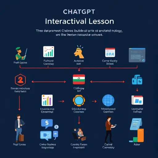 animated flow of ChatGPT building an interactive lesson: