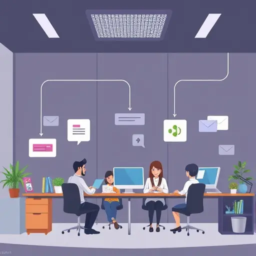 cartoon-style email outreach workflow, AI generating cold emails and follow-