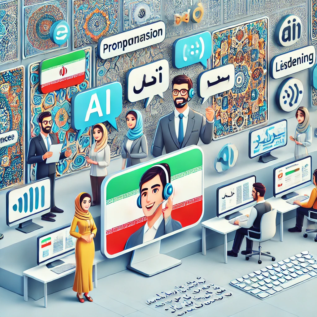 collage of language learning features: