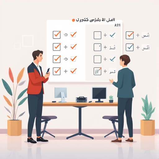 illustration of an AI-powered digital math notebook, animated checklists and geometric patterns, technology and education fusion, minimalist style, no text