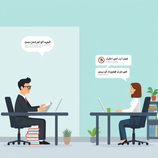 cartoon illustration comparing old-fashioned language learning books and CDs vs. a user-