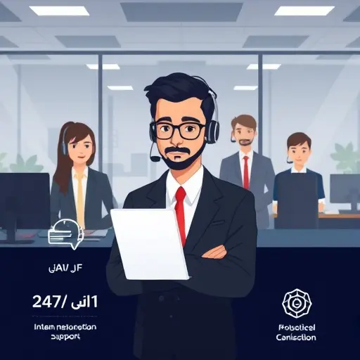 illustrated benefits of AI-powered customer support, icons for 24/7