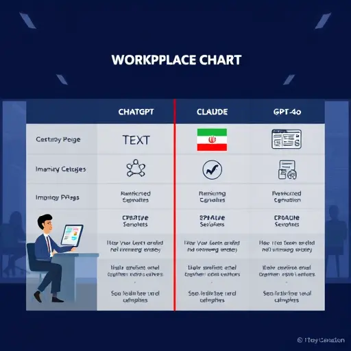 clean animated comparison chart illustration of ChatGPT, Claude, Gemini and GPT-4