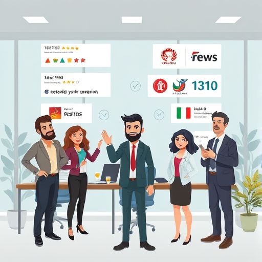 animated customer review collage, Iranian small businesses and startups celebrating their AI-generated logos, friendly tech cartoon, text-free