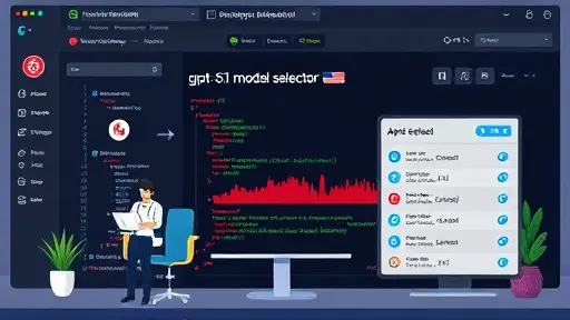 developer dashboard mockup showing API model selector with gpt-5.1