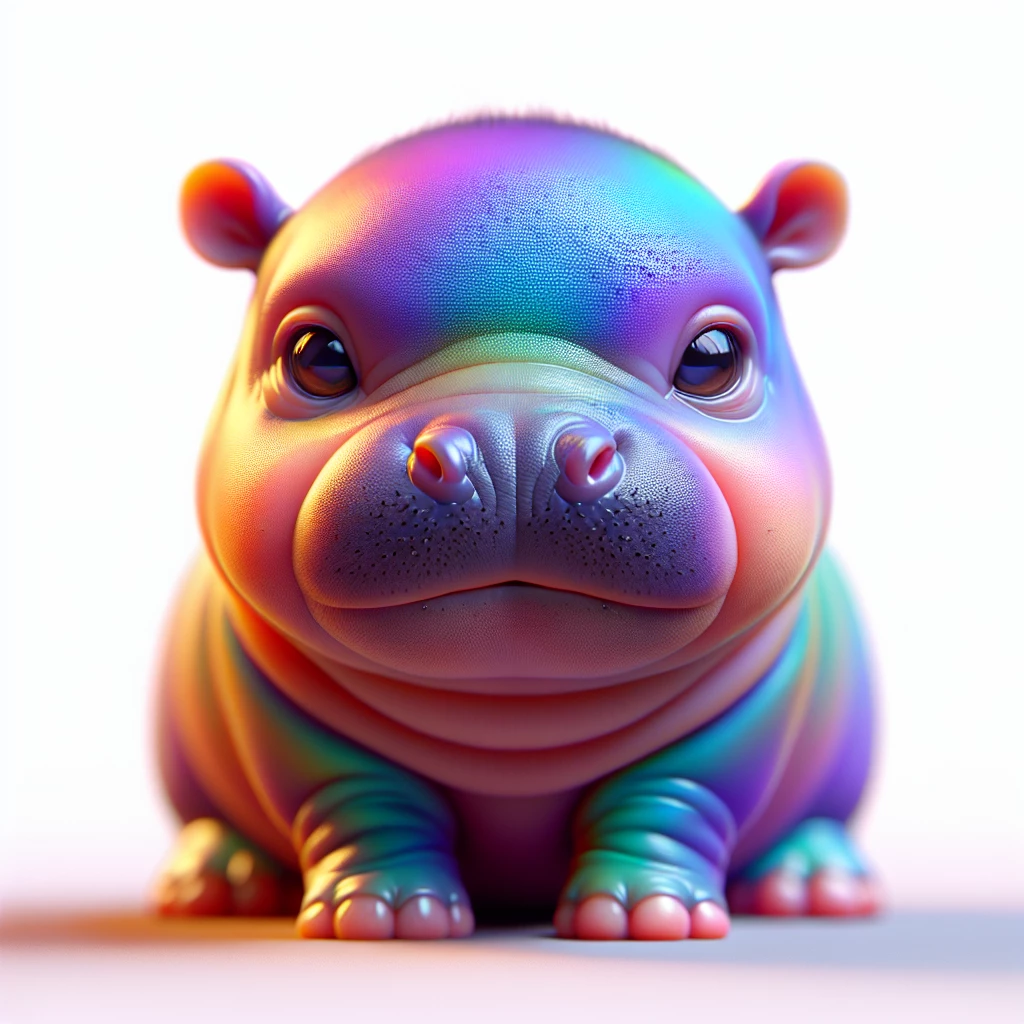 Pixar style 3D render of a baby hippo, 4k, high resolution, trending in artstation