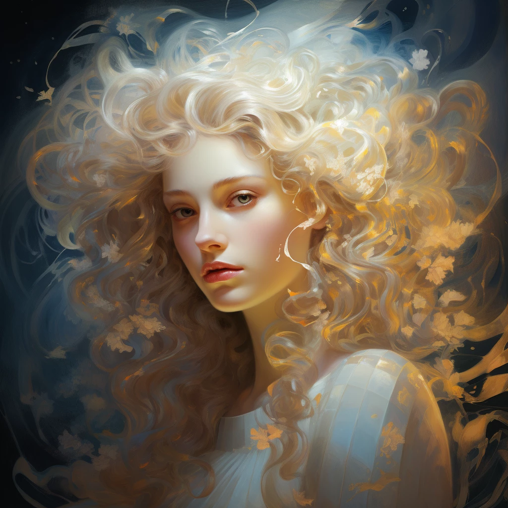 A portrait of a woman with ethereal features, soft lighting, dreamlike, 16k, intricate details