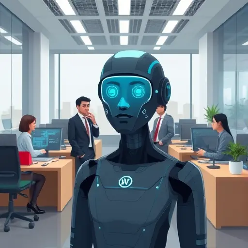 illustration showing an AI-