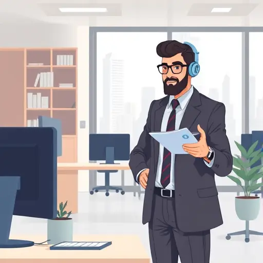 animated illustration of a project manager using an AI-
