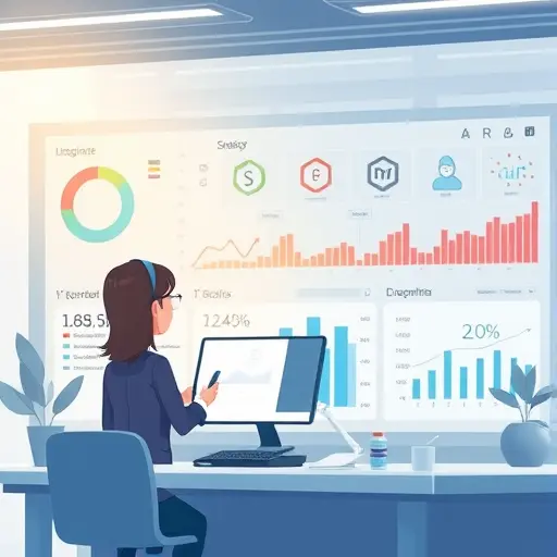 cartoon style illustration of animated AI assistant organizing project tasks on a digital dashboard, futuristic style, symbolic project timeline, no text