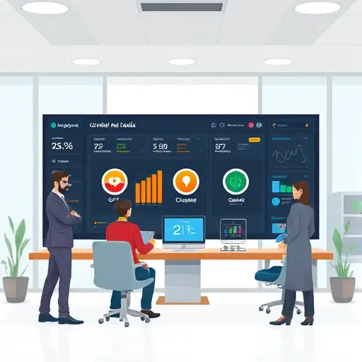 cartoon style dashboard interface showing multiple AI model icons (GPT, Claude, Gemini)