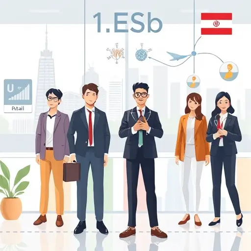 animated infographic of various industries (retail, education, health, finance, IT)