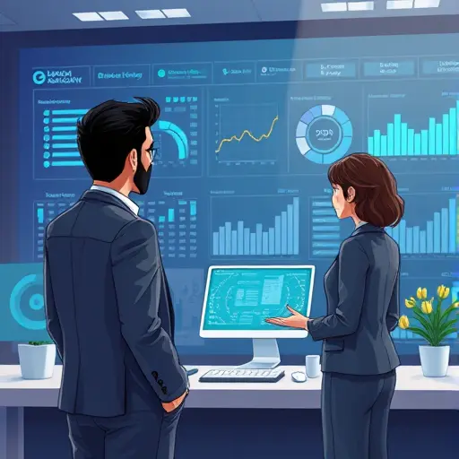animated digital dashboard showing futuristic AI-