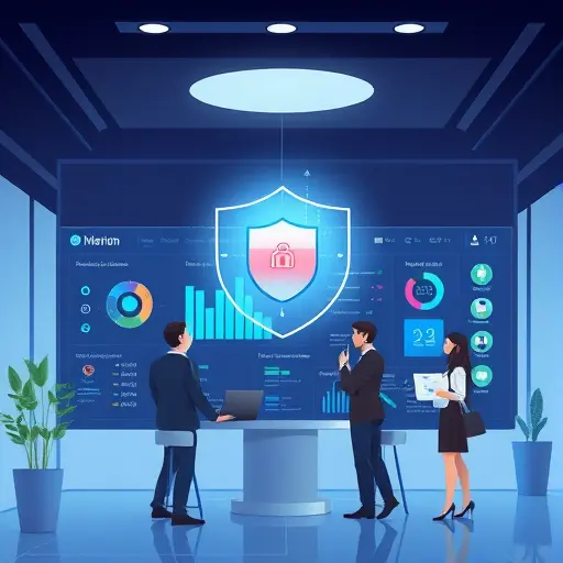 modern illustration of an Iranian AI platform dashboard, digital shield representing secure access, animated chatbot icons, no text, technology theme