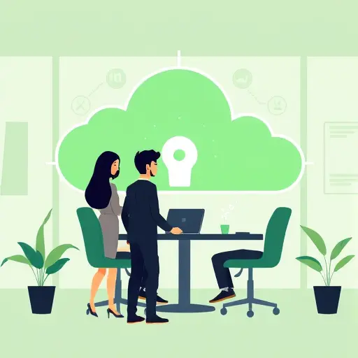 abstract secure AI cloud illustration, green and black color scheme, depicts breaking chains (no text)