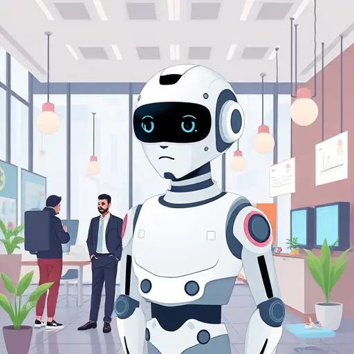 modern cartoon illustration showing an AI agent automating marketing workflows, scheduling posts, analyzing data, and engaging with customers across multiple digital platforms, text-free