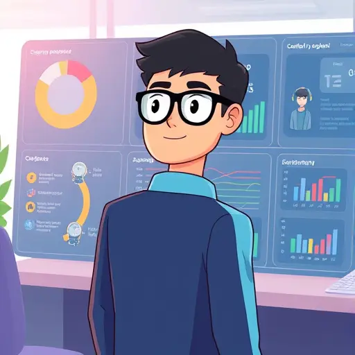 detailed animated dashboard with icons representing different AI models (ChatGPT, Gemini, Claude)