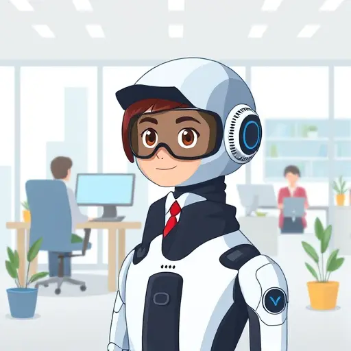 cartoon style illustration of AI-