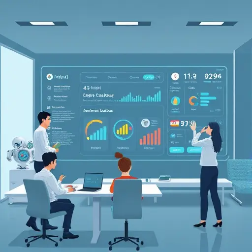 modern animation of an AI chatbot dashboard automatically sorting and analyzing customer feedback, with icons of sentiment, charts, and fast data flow, tech inspired, text-free