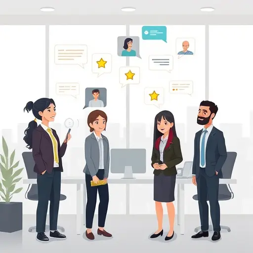 cartoon-style animated illustration showing a ChatGPT agent icon analyzing diverse customer feedback (chat bubbles, stars, survey icons)
