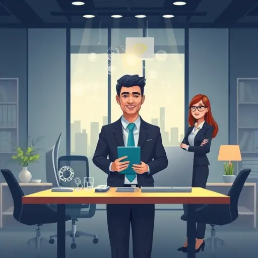 illustration of digital transformation with AI-