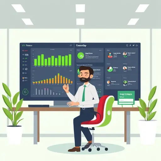 modern animated illustration of a person organizing tasks with AI assistant on a digital dashboard, calendar, and checklists, bright green accent, cartoon style, no text