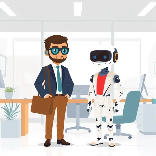 animated illustration of two AI agents (GapGPT and ChatGPT)