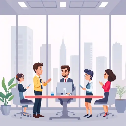 cartoon digital marketers launching an automated AI-