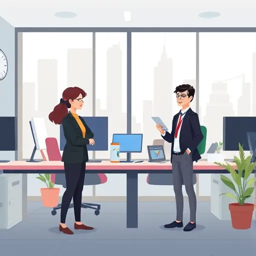 cartoon-style workflow of AI-assisted value proposition creation, with digital AI assistant, to-