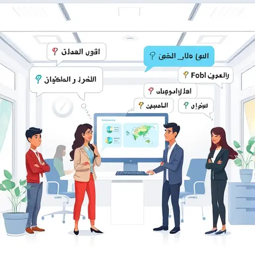 cartoon-style illustration of ChatGPT generating long-tail and trending keywords for online advertising, AI, chat bubbles, bright colors, no text