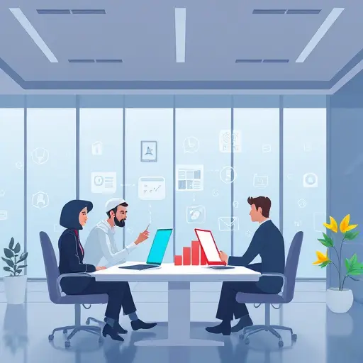 abstract animation of diverse AI models collaborating on digital ad creation, multi-