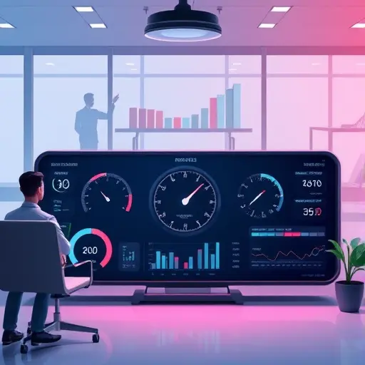 futuristic animated dashboard UI showing real-time analysis, speedometers, and price/