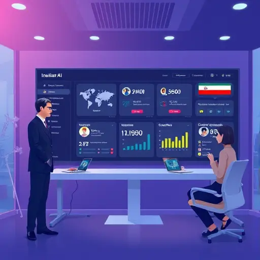 illustration of Iranian AI dashboard with multiple model options (ChatGPT, Gemini, Claude)