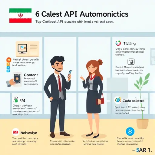 infographic showing top chatbot API automation use cases, icons for FAQ, ticketing, content summarizer, email responder, code assistant, e-
