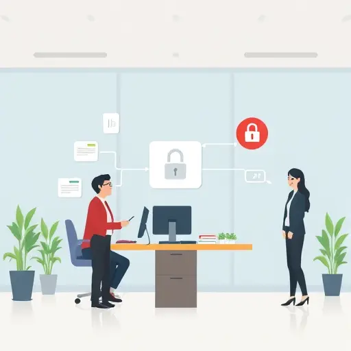 animated illustration showing API security workflow: server, encrypted connection (HTTPS)