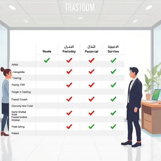 modern cartoon-style comparison table of various AI APIs, checkmarks/