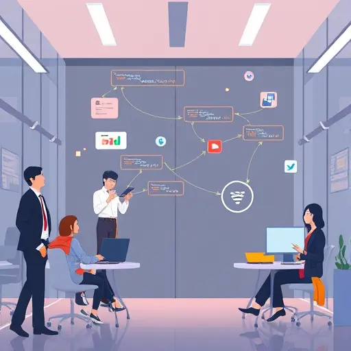 modern API integration flow animation for ChatGPT with JavaScript code snippets flying between browser and server, vibrant, stylish, abstract, no text