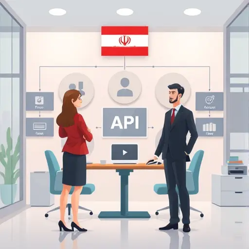 modern API architecture diagram illustration showing the flow from user'