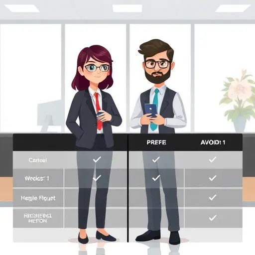 minimalist comparison table illustration: Left column