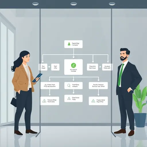 animated flowchart of API architecture:; minimalist tech illustration, green accent, no text