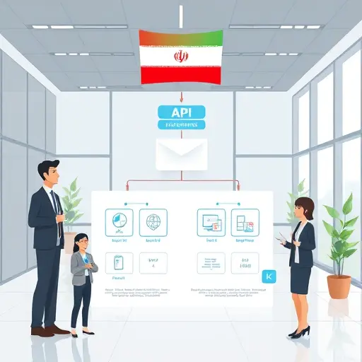 modern API architecture diagram illustration showing client-