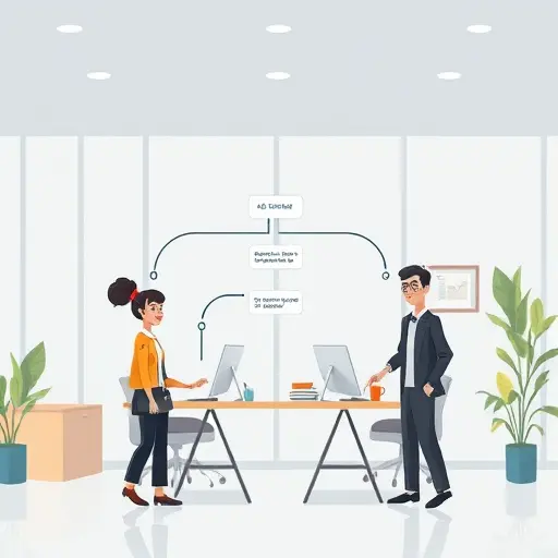 abstract step-by-step migration workflow chart, code arrows from OpenAI/