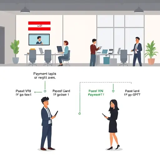 cartoon-style step-by-step flowchart showing payment process for OpenAI (international card, VPN) versus GapGPT (Iranian card, no VPN)