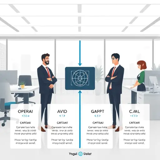 animated comparison infographic showing multiple AI APIs (OpenAI, GapGPT, local options)