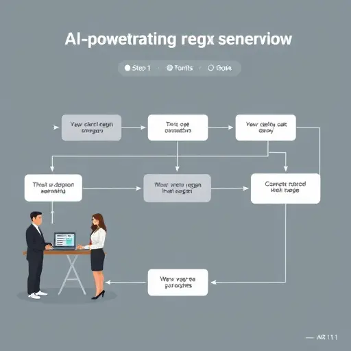 flowchart illustration of an AI-powered regex generation workflow, step-by-