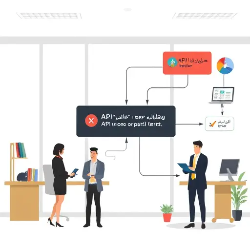 modern cartoon flowchart of API error handling: