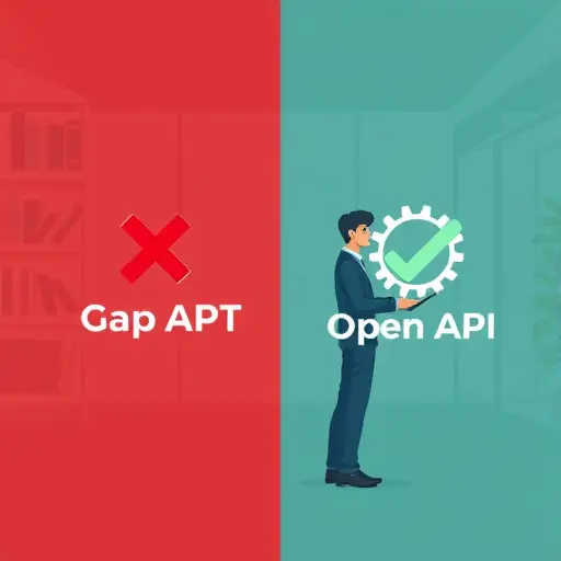 'GapGPT API' and 'OpenAI API', with a visible sanction icon (red cross) over OpenAI and a green tick over GapGPT, text-