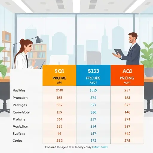 table view comparing AI API pricing between local and global providers, featuring national currency icons, API usage graphs, and no text
